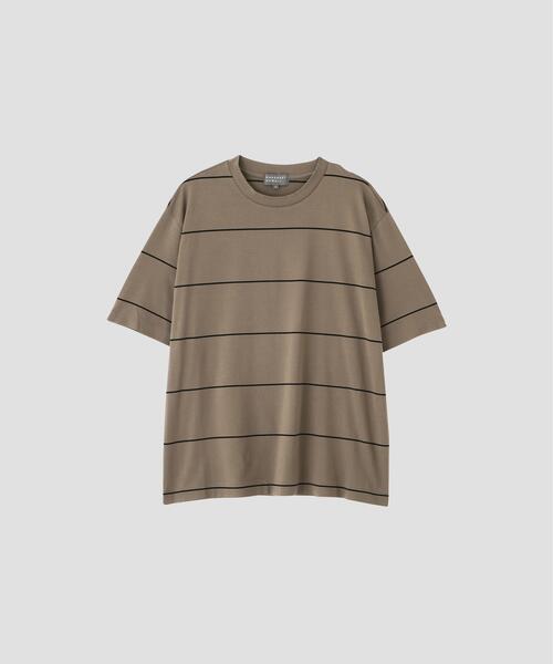 MARGARET HOWELL(マーガレットハウエル)の「FINE COTTON STRIPE JERSEY(Tシャツ/カットソー・メンズ・ブラウン系その他3・MEDIUM/LARGE/X-LARGE)」の5枚目の写真
