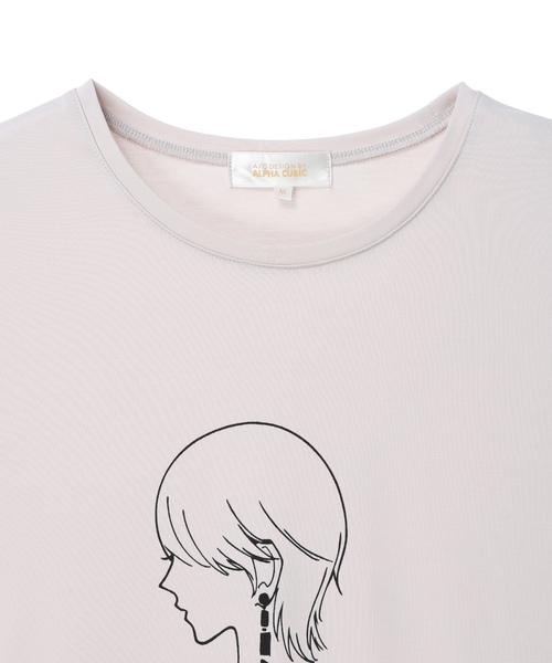 A/C DESIGN BY ALPHA CUBIC(エーシーデザインバイアルファキュービック)の「モチーフプリントTシャツ【ひやツヤ・UVカット・接触冷感・大きいサイズあり】(Tシャツ/カットソー・レディース・ライトグレー/ブラウン・M/L/LL/3L)」の17枚目の写真
