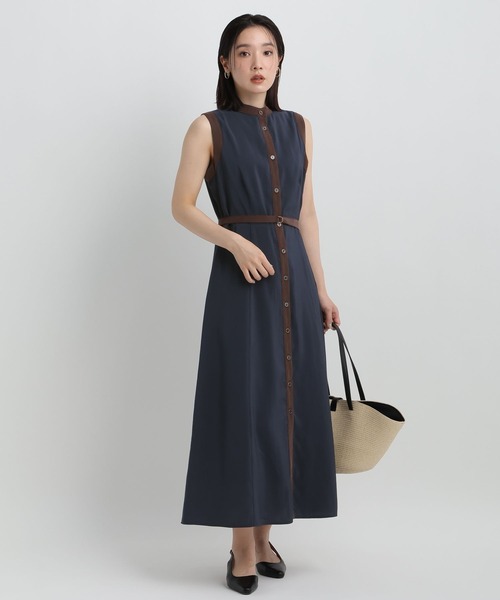 Andemiu(アンデミュウ)の「ハイショクシャツワンピース/1043565(ワンピース・レディース・ベージュ/ネイビー/カーキ・FREE)」の5枚目の写真