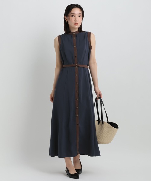 Andemiu(アンデミュウ)の「ハイショクシャツワンピース/1043565(ワンピース・レディース・ベージュ/ネイビー/カーキ・FREE)」の6枚目の写真