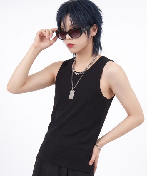 BENUSTA(ベヌスタ)の「A'GEM/9 × .kom 『BENUSTA/ベヌスタ 』ベーシックリブタンクトップ(タンクトップ・メンズ・ブラック/ホワイト/グレー・XL/L/M)」の2枚目の写真