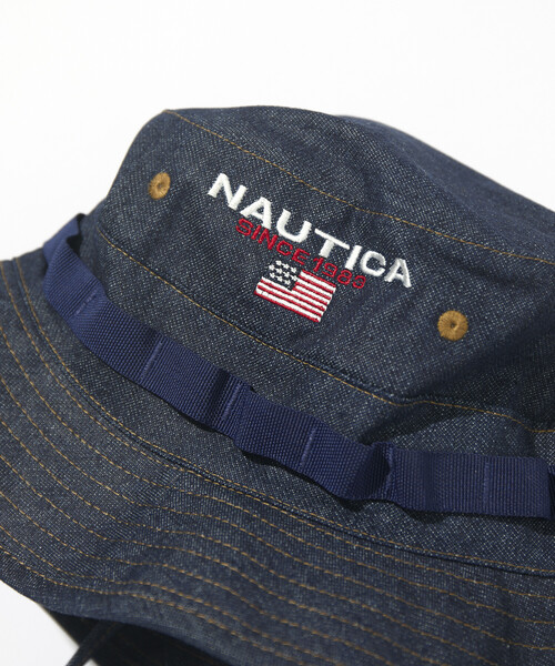 NAUTICA(ノーティカ)の「NAUTICA/ノーティカ フラッグロゴ ブーニーハット(ハット・メンズ・サックスブルー/ブラック/オフホワイト/ネイビー・ONE SIZE)」の5枚目の写真