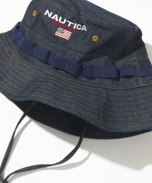NAUTICA(ノーティカ)の「NAUTICA/ノーティカ フラッグロゴ ブーニーハット(ハット・メンズ・サックスブルー/ブラック/オフホワイト/ネイビー・ONE SIZE)」の6枚目の写真
