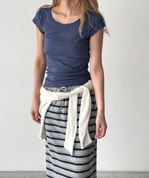 CANAL JEAN（キャナルジーン）の「El mar BASICラウンドCAPスリーブTシャツ（Tシャツ/カットソー）」