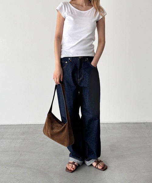 CANAL JEAN(キャナルジーン)の「El mar BASICラウンドCAPスリーブTシャツ(Tシャツ/カットソー・レディース・ブラック/チャコールグレー/ホワイト/ネイビー・ONE SIZE)」の15枚目の写真