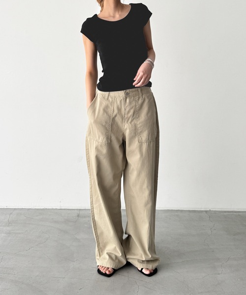 CANAL JEAN(キャナルジーン)の「El mar BASICラウンドCAPスリーブTシャツ(Tシャツ/カットソー・レディース・ブラック/チャコールグレー/ホワイト/ネイビー・ONE SIZE)」の19枚目の写真
