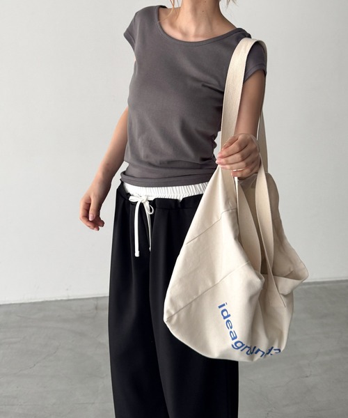 CANAL JEAN(キャナルジーン)の「El mar BASICラウンドCAPスリーブTシャツ(Tシャツ/カットソー・レディース・ブラック/チャコールグレー/ホワイト/ネイビー・ONE SIZE)」の9枚目の写真
