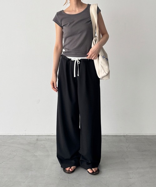 CANAL JEAN(キャナルジーン)の「El mar BASICラウンドCAPスリーブTシャツ(Tシャツ/カットソー・レディース・ブラック/チャコールグレー/ホワイト/ネイビー・ONE SIZE)」の10枚目の写真