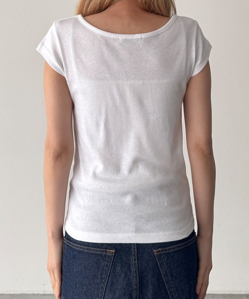 CANAL JEAN(キャナルジーン)の「El mar BASICラウンドCAPスリーブTシャツ(Tシャツ/カットソー・レディース・ブラック/チャコールグレー/ホワイト/ネイビー・ONE SIZE)」の6枚目の写真