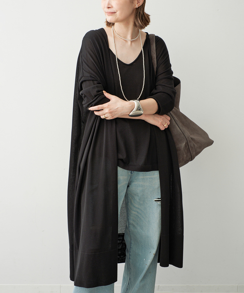 Deuxieme Classe(ドゥーズィエムクラス)の「追加 shake code ロング カーディガン(カーディガン/ボレロ・レディース・ブラック/ブラウン系その他・FREE)」の5枚目の写真