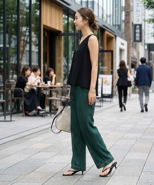 STYLE DELI(スタイルデリ)の「スクエアレースストレートパンツ(その他パンツ・レディース・ダークグリーン/ネイビー・S/L/M)」の19枚目の写真