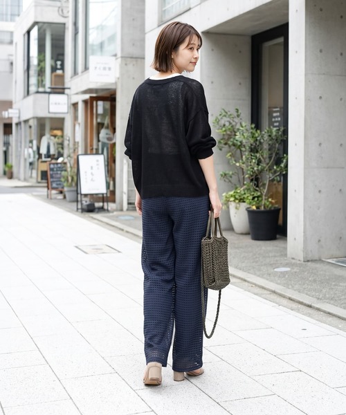 STYLE DELI(スタイルデリ)の「スクエアレースストレートパンツ(その他パンツ・レディース・ダークグリーン/ネイビー・S/L/M)」の14枚目の写真