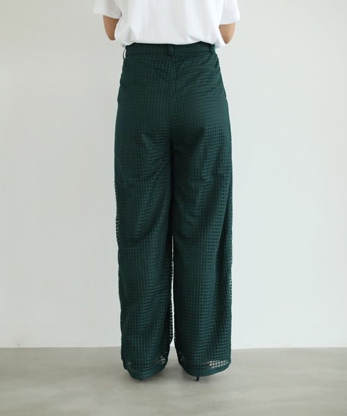 STYLE DELI(スタイルデリ)の「スクエアレースストレートパンツ(その他パンツ・レディース・ダークグリーン/ネイビー・S/L/M)」の6枚目の写真