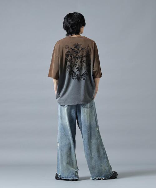 DANKE SCHON(ダンケシェーン)の「DankeSchon/ダンケシェーン/GRADATION RHINESTONE BIRD(Tシャツ/カットソー・レディース・ブラウン/ブラック・M/L)」の10枚目の写真
