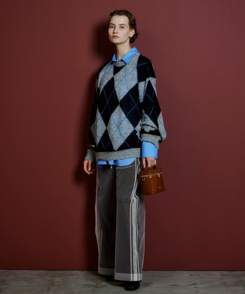MAISON SPECIAL(メゾンスペシャル)の「【2026Autumn PRE-ORDER】Oversized Argyle Knit/オーバーアーガイルニット(ニット/セーター・レディース・イエロー/グレー/ブルー・FREE)」の20枚目の写真