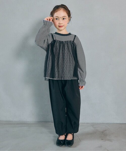 BREEZE(ブリーズ)の「【WEB限定】チュールレイヤード長袖Tシャツ(Tシャツ/カットソー・キッズ・ブラック/レッド/キナリ/ラベンダー/ブラウン・120/110/100/90/140/130)」の19枚目の写真