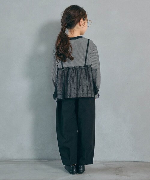 BREEZE(ブリーズ)の「【WEB限定】チュールレイヤード長袖Tシャツ(Tシャツ/カットソー・キッズ・ブラック/レッド/キナリ/ラベンダー/ブラウン・120/110/100/90/140/130)」の21枚目の写真