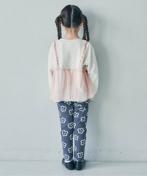 BREEZE(ブリーズ)の「【WEB限定】チュールレイヤード長袖Tシャツ(Tシャツ/カットソー・キッズ・ブラック/レッド/キナリ/ラベンダー/ブラウン・120/110/100/90/140/130)」の6枚目の写真
