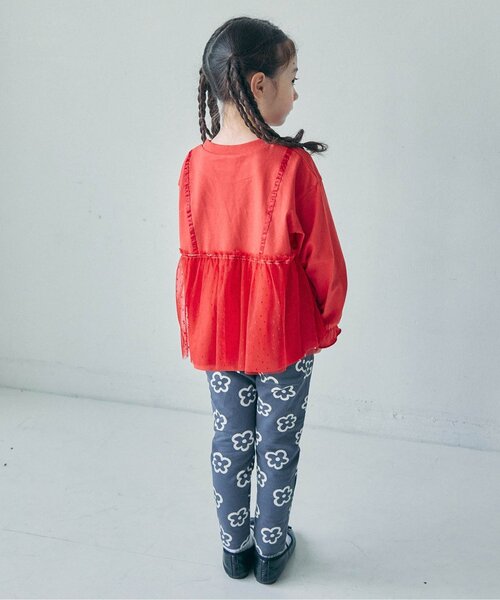 BREEZE(ブリーズ)の「【WEB限定】チュールレイヤード長袖Tシャツ(Tシャツ/カットソー・キッズ・ブラック/レッド/キナリ/ラベンダー/ブラウン・120/110/100/90/140/130)」の11枚目の写真