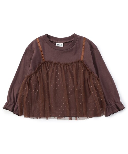 BREEZE(ブリーズ)の「【WEB限定】チュールレイヤード長袖Tシャツ(Tシャツ/カットソー・キッズ・ブラック/レッド/キナリ/ラベンダー/ブラウン・120/110/100/90/140/130)」の13枚目の写真