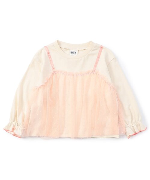 BREEZE(ブリーズ)の「【WEB限定】チュールレイヤード長袖Tシャツ(Tシャツ/カットソー・キッズ・ブラック/レッド/キナリ/ラベンダー/ブラウン・120/110/100/90/140/130)」の14枚目の写真