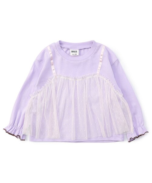 BREEZE(ブリーズ)の「【WEB限定】チュールレイヤード長袖Tシャツ(Tシャツ/カットソー・キッズ・ブラック/レッド/キナリ/ラベンダー/ブラウン・120/110/100/90/140/130)」の15枚目の写真