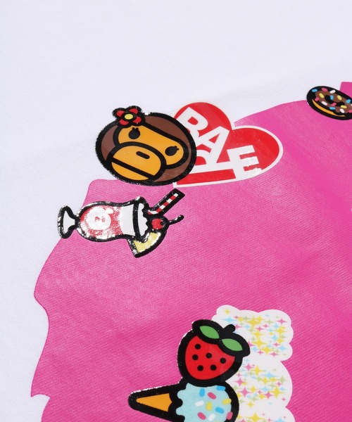 A BATHING APE(アベイシングエイプ)の「STICKERS ON APE HEAD TEE(Tシャツ/カットソー・レディース・ブラック/ホワイト・MEDIUM/SMALL/X-SMALL/XX-SMALL)」の3枚目の写真