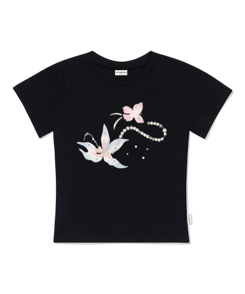 ESCAPEFROM(エスケープフロム)の「フラワードローイングキュービックプリントスリムフィット半袖Tシャツブラック(Tシャツ/カットソー・レディース・その他・LARGE/MEDIUM)」の2枚目の写真