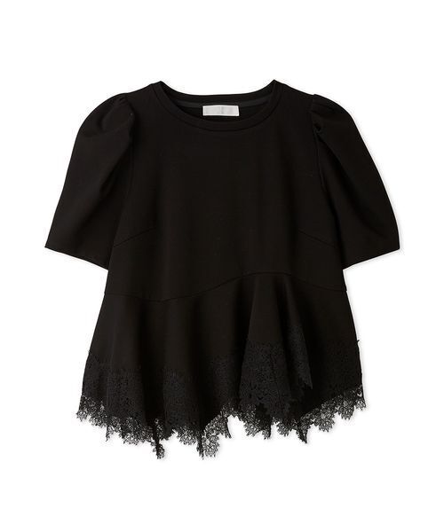 CELFORD(セルフォード)の「レーストリムペプラムカットソー(Tシャツ/カットソー・レディース・その他/ブラック/グレー/サックスブルー・F)」の2枚目の写真