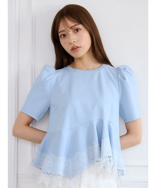 CELFORD(セルフォード)の「レーストリムペプラムカットソー(Tシャツ/カットソー・レディース・その他/ブラック/グレー/サックスブルー・F)」の7枚目の写真