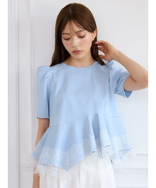 CELFORD(セルフォード)の「レーストリムペプラムカットソー(Tシャツ/カットソー・レディース・その他/ブラック/グレー/サックスブルー・F)」の8枚目の写真
