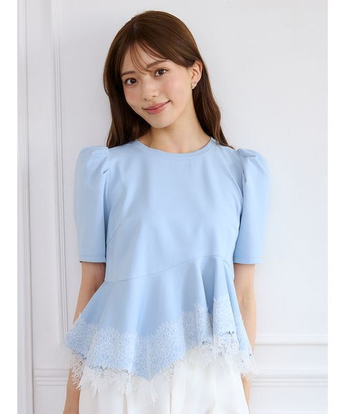 CELFORD(セルフォード)の「レーストリムペプラムカットソー(Tシャツ/カットソー・レディース・その他/ブラック/グレー/サックスブルー・F)」の9枚目の写真