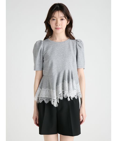 CELFORD(セルフォード)の「レーストリムペプラムカットソー(Tシャツ/カットソー・レディース・その他/ブラック/グレー/サックスブルー・F)」の10枚目の写真