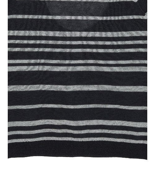Ameri(アメリ)の「REVERSIBLE SHEER BORDER KNIT TOP(ニット/セーター・レディース・ブラック/サックスブルー・FREE)」の5枚目の写真