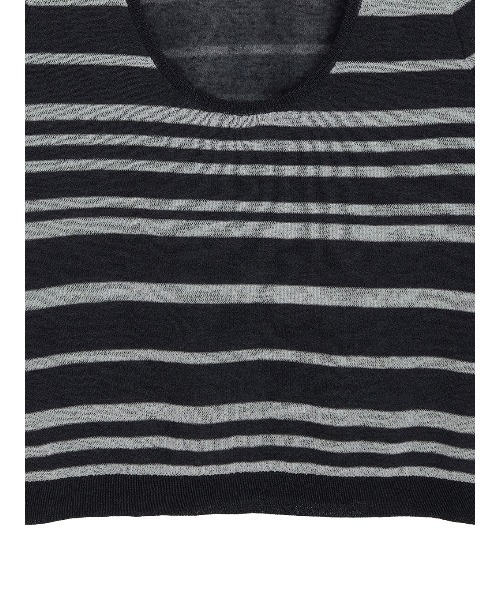 Ameri(アメリ)の「REVERSIBLE SHEER BORDER KNIT TOP(ニット/セーター・レディース・ブラック/サックスブルー・FREE)」の9枚目の写真