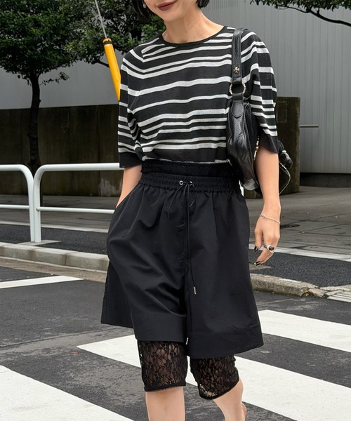 REVERSIBLE SHEER BORDER KNIT TOP（ニット/セーター）｜Ameri（アメリ