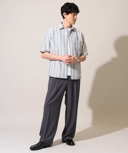 a.v.v（アーヴェヴェ）の「【洗濯機で洗える】カラーストライプワイドシルエットシャツ（シャツ/ブラウス・メンズ・ダークインディゴブルー/オレンジ・46/48）」の14枚目の写真