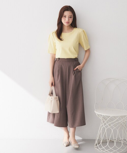 index(インデックス)の「【接触冷感/UVケア】パール調ネックタックスリーブトップス《洗濯機OK/6col》(Tシャツ/カットソー・レディース・ネイビー/オフホワイト/ライトイエロー系/グレー/ピンク系1/ベージュ系その他7・40/42/38/36)」の10枚目の写真