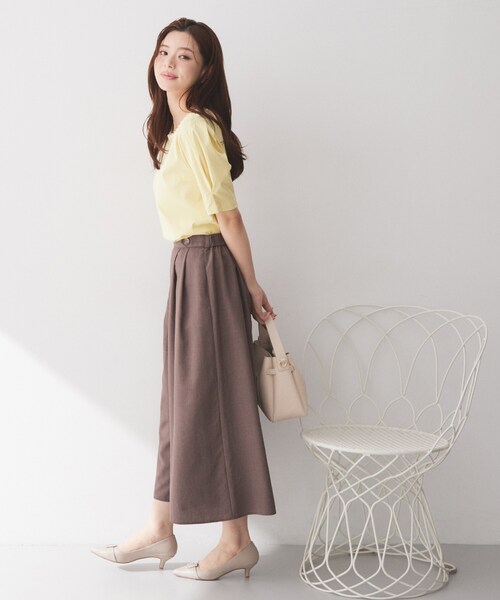 index(インデックス)の「【接触冷感/UVケア】パール調ネックタックスリーブトップス《洗濯機OK/6col》(Tシャツ/カットソー・レディース・ネイビー/オフホワイト/ライトイエロー系/グレー/ピンク系1/ベージュ系その他7・40/42/38/36)」の11枚目の写真