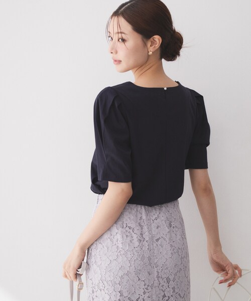 index(インデックス)の「【接触冷感/UVケア】パール調ネックタックスリーブトップス《洗濯機OK/6col》(Tシャツ/カットソー・レディース・ネイビー/オフホワイト/ライトイエロー系/グレー/ピンク系1/ベージュ系その他7・40/42/38/36)」の13枚目の写真