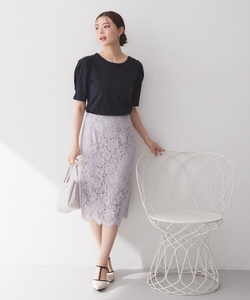 index(インデックス)の「【接触冷感/UVケア】パール調ネックタックスリーブトップス《洗濯機OK/6col》(Tシャツ/カットソー・レディース・ネイビー/オフホワイト/ライトイエロー系/グレー/ピンク系1/ベージュ系その他7・40/42/38/36)」の14枚目の写真