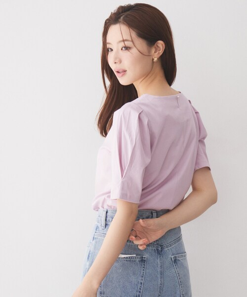 index(インデックス)の「【接触冷感/UVケア】パール調ネックタックスリーブトップス《洗濯機OK/6col》(Tシャツ/カットソー・レディース・ネイビー/オフホワイト/ライトイエロー系/グレー/ピンク系1/ベージュ系その他7・40/42/38/36)」の21枚目の写真