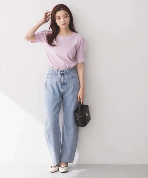 index(インデックス)の「【接触冷感/UVケア】パール調ネックタックスリーブトップス《洗濯機OK/6col》(Tシャツ/カットソー・レディース・ネイビー/オフホワイト/ライトイエロー系/グレー/ピンク系1/ベージュ系その他7・40/42/38/36)」の22枚目の写真
