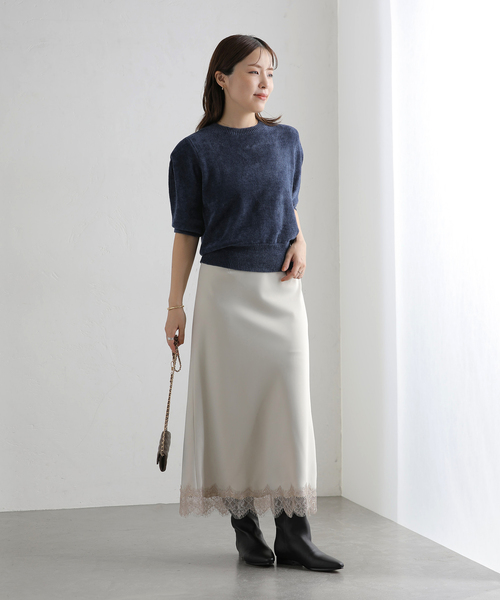 La TOTALITE(ラトータリテ)の「【洗える】ベロアコンシャスニット(ニット/セーター・レディース・ベージュ/ネイビー/ブラック・FREE)」の12枚目の写真