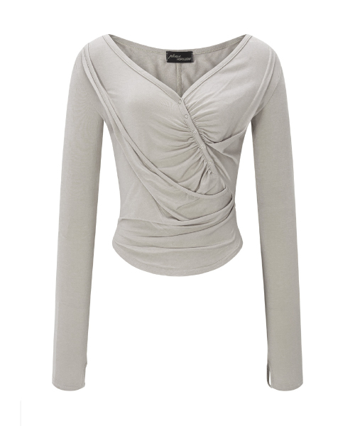 PLEASENOFOLLOW(プリーズノーフォロー)の「Deba Long Sleeve Top (Silver Grey)(Tシャツ/カットソー・レディース・その他・FREE)」の2枚目の写真