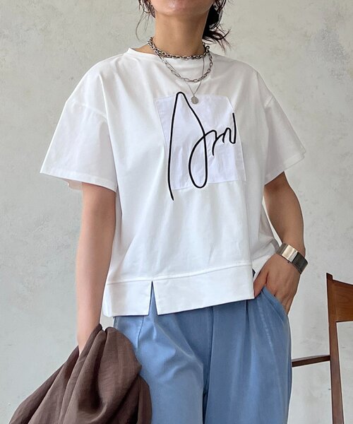 un dix cors(アンディコール)の「ART柄TEE(Tシャツ/カットソー・レディース・グレー/パープル/ブラック/ホワイト・FREE)」の8枚目の写真