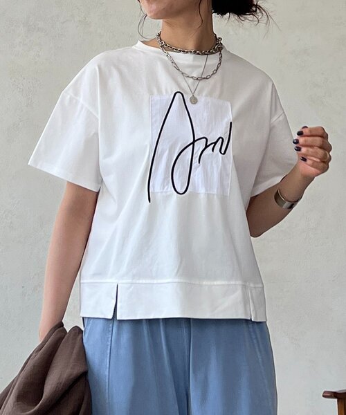 un dix cors(アンディコール)の「ART柄TEE(Tシャツ/カットソー・レディース・グレー/パープル/ブラック/ホワイト・FREE)」の19枚目の写真