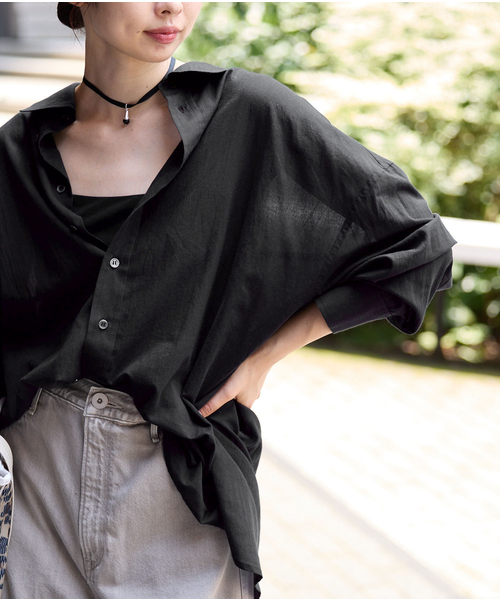 IENA(イエナ)の「《手洗い可能》コットンローンオーバーサイズシャツ(シャツ/ブラウス・レディース・ベージュ/ホワイト/ブラック・FREE)」の11枚目の写真