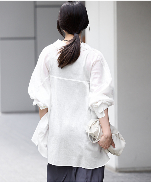 IENA(イエナ)の「《手洗い可能》コットンローンオーバーサイズシャツ(シャツ/ブラウス・レディース・ベージュ/ホワイト/ブラック・FREE)」の19枚目の写真