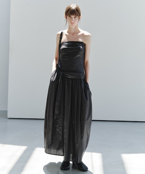 tageechita（タジチタ）の「【tageechita】サイドタイ ドレープベアロングワンピース（ワンピース・レディース・アイボリー/ブラック・S/M/L）」の13枚目の写真